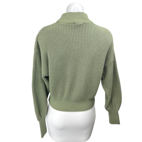 NA-KD Green Chunky Knit Balloon Long Sleeve High Neck Pullover Sweater Top Sz S - Picture 6 of 8
